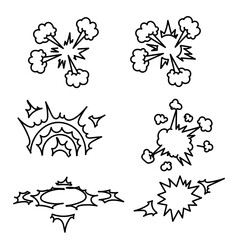doodle impact of collision and explosion effect element