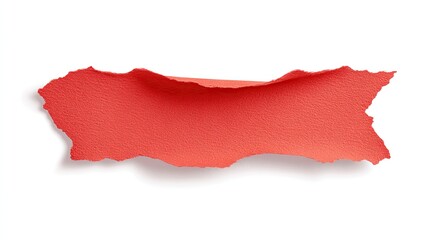 Ripped red paper isolated on white background
