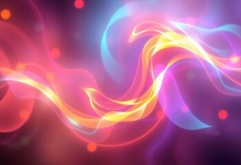 Abstract light shapes swirl in ethereal plasma flow, creating a surreal, vibrant background, texture, shapes