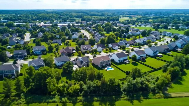 Expansive Vista of Suburban Living Aerial View of a Residential Community