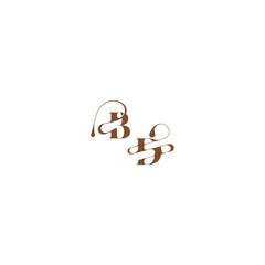 bold and hairline initial wedding logo concept BD elegant curve monogram letter