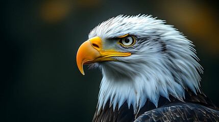 Obraz premium Close-up portrait of a majestic bald eagle.
