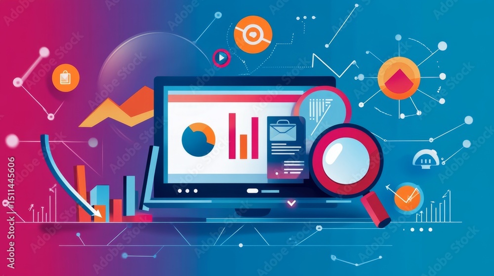 Poster exploring search engine optimisation strategies for enhanced online visibility in the digital market