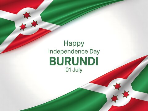 Burundi independence day celebration with flag and text on a white background illustration design
