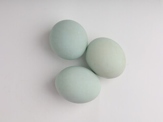 Salted duck egg on white background