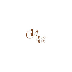 bold and hairline initial wedding logo concept LU elegant curve monogram letter