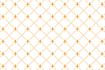 seamless pattern, orange fleur de lis and diamond pattern, vector illustration © korban
