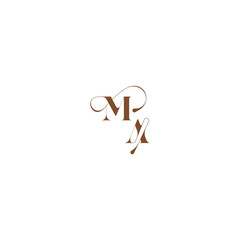 bold and hairline initial wedding logo concept MA elegant curve monogram letter