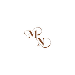 bold and hairline initial wedding logo concept MN elegant curve monogram letter