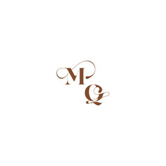 bold and hairline initial wedding logo concept MQ elegant curve monogram letter