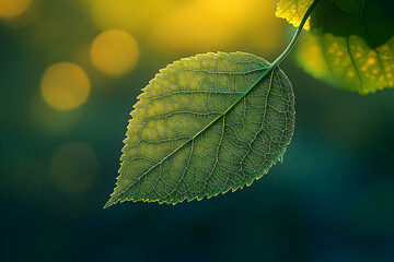 Close-up of a vibrant green leaf.