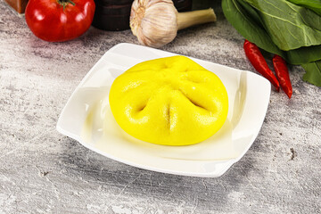 Asian stuffed steamed Bun Bao