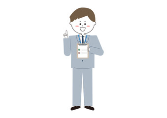 資料を見せる男性社員