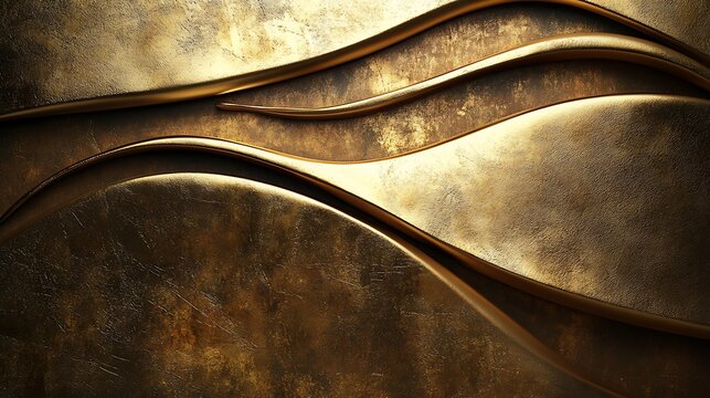 Gold metallic wavy panels
