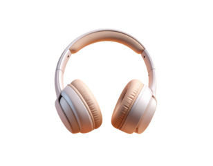 Minimal Floating Audio Headset on Abstract Color Gradient