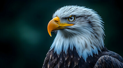 Obraz premium Close-up portrait of an impressive bald eagle.
