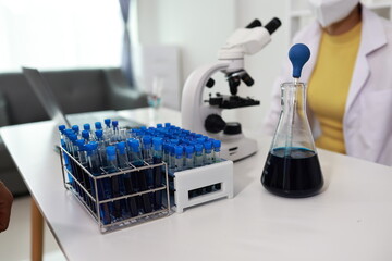 A veterinarian examines a sick puppy in a veterinary clinic, using a stethoscope to check its health and prescribe proper medication.