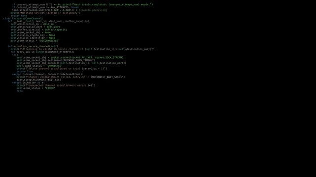 Code of a programming language is written very quickly on the screen simulating fast typing on a computer keyboard. Tech themed animation