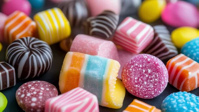 A Colorful Assortment of Hard Candies and Sweets