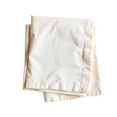 Soft Cream Fabric Folded Neatly on White Background for Home Decor and Textile Projects