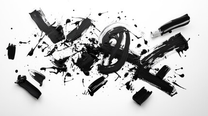Raw black ink scribbles forming chaotic pattern on clean white background, expressive mark-making