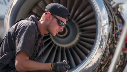 Aircraft Maintenance And Repair By Technician. High quality