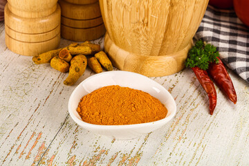 Tumeric curcuma powder for culinary