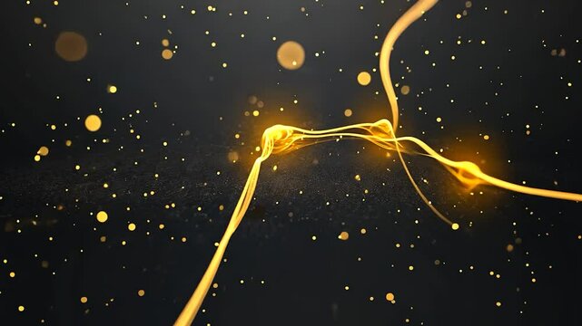 Golden Neural Network Abstract Art