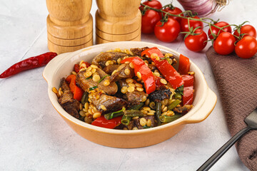 Eastern cuisine - Ptitim with beef and vegetables