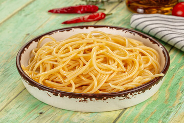 Italian pasta spaghetti with oil