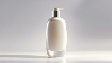 Elegant minimalist cosmetic product dispenser on a bright white background for advertising