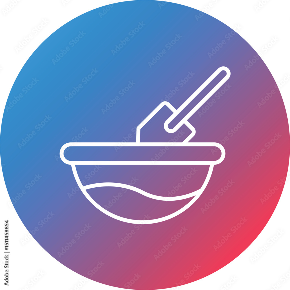 Poster mixing flour line gradient circle background icon