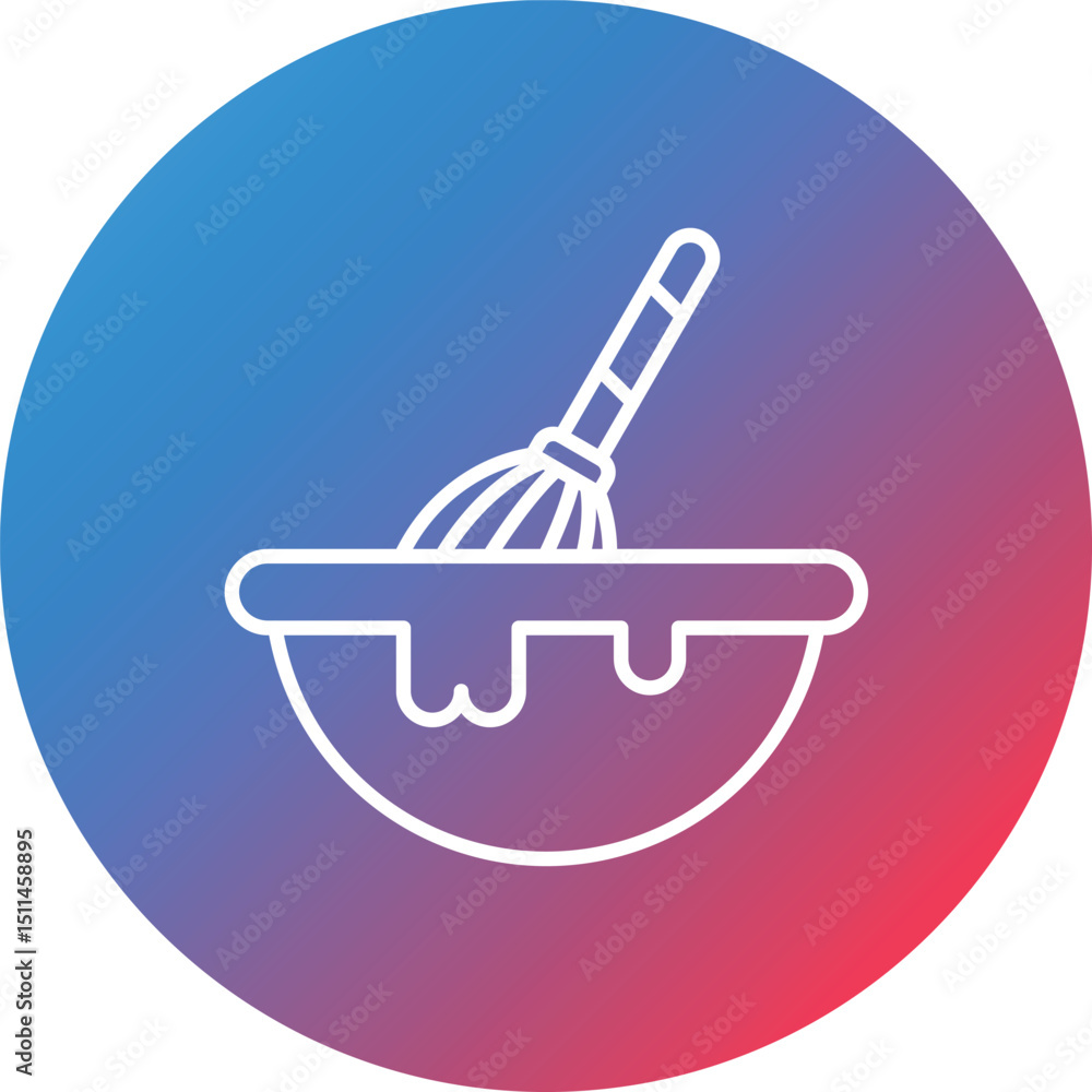 Poster mixing ingredient line gradient circle background icon
