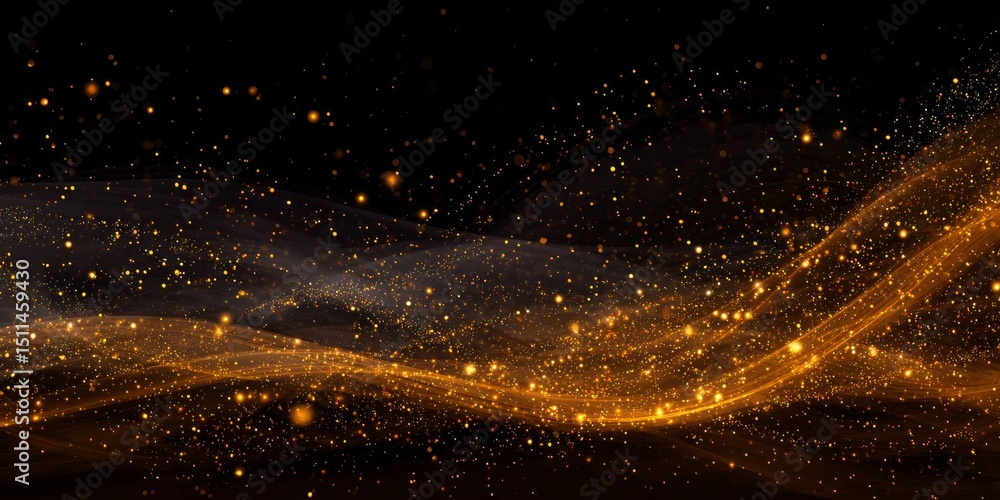 Poster dazzling golden pointillism artwork creating a mesmerizing visual experience with shimmering particl