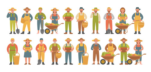 Diverse Group of Farmers Working in the Field