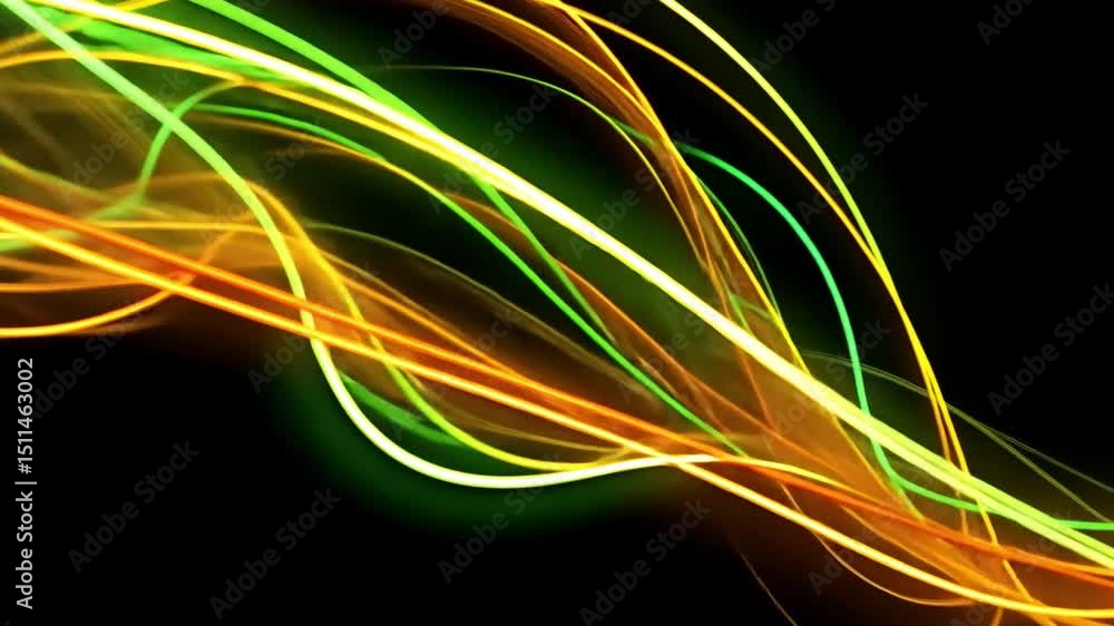 Poster colorful light trails dynamic and vibrant energy movement with abstract glow and illumination in mes