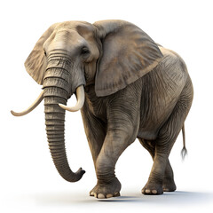Obraz premium A realistic 3D rendered full-body elephant in a neutral standing pose with detailed skin texture.