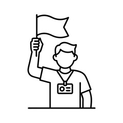 Tour guide icon line art illustration