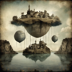 Creative Collage of Floating Islands Using Wet-Plate Collodion