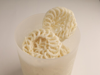 Crunchy crackers on white background