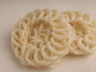 Crunchy crackers on white background