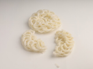 Crunchy crackers on white background