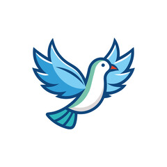 Obraz premium Flat and Minimal dove of peace icon vector illustration isolated on white background 