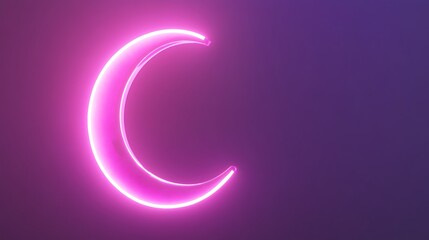 Fototapeta premium Neon crescent moon graphic (11)