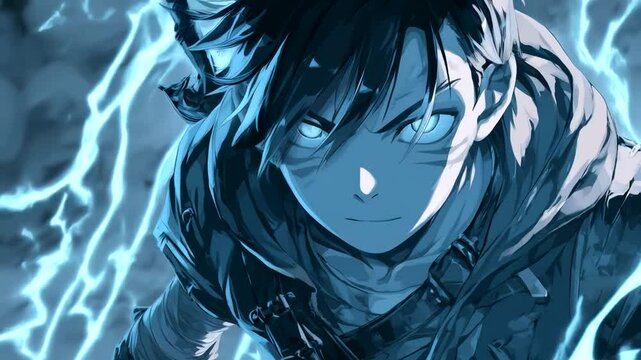 Close-up of a stylized male figure.