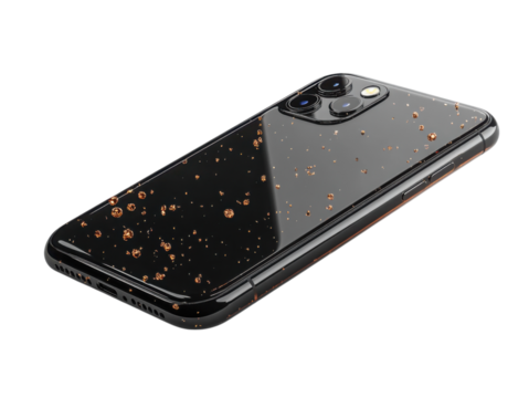 A black Phone with a shiny, reflective surface