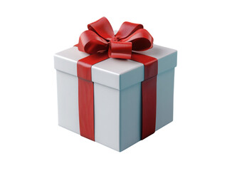 Obraz premium A white box with a red ribbon on top