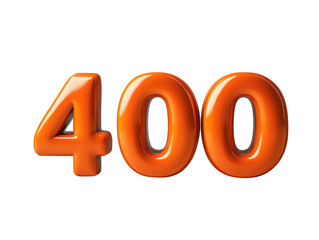 The number 400 is written in orange letters on a white background