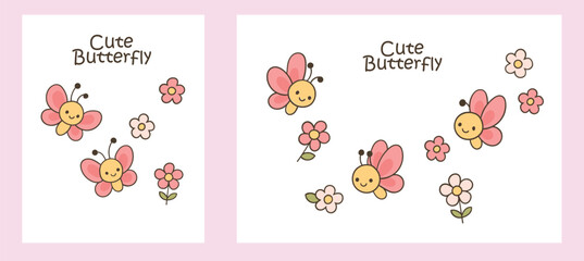Cute little bee pattern set for general design including social media, Vector file