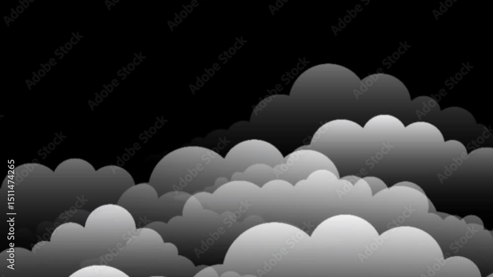 Poster relaxing animated sky with gentle moving clouds perfect for meditation or background use